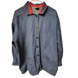 Vintage Napa Valley Denim Shirt Jacket Overshirt Blue Size XL Snap Front